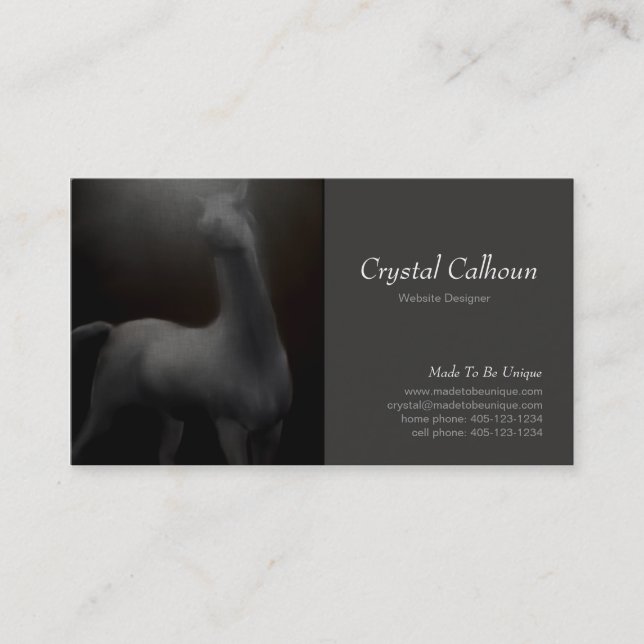 Visitenkarte-Schablone - Pferdemalende Dunkelheit Visitenkarte (Vorderseite)