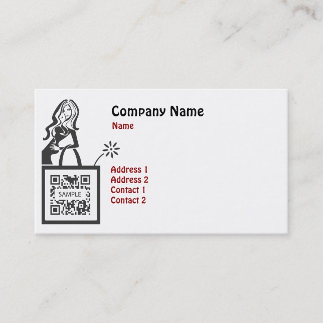 Visitenkarte-Schablonen-Geschäfts-Mädchen Visitenkarte (Vorderseite)