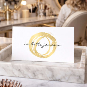 Visitenkarte Schönheitssalon Gold Logo Elegant
