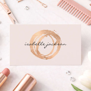 Visitenkarte Schönheitssalon Rose-Gold-Logo Rosa