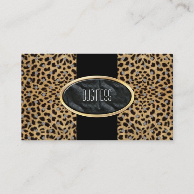 Visitenkarte Schwarz Gold Tier Leopard (Vorderseite)