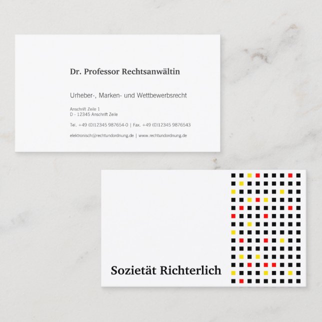 Visitenkarte Schwarz Rot Gold (Vorne/Hinten)