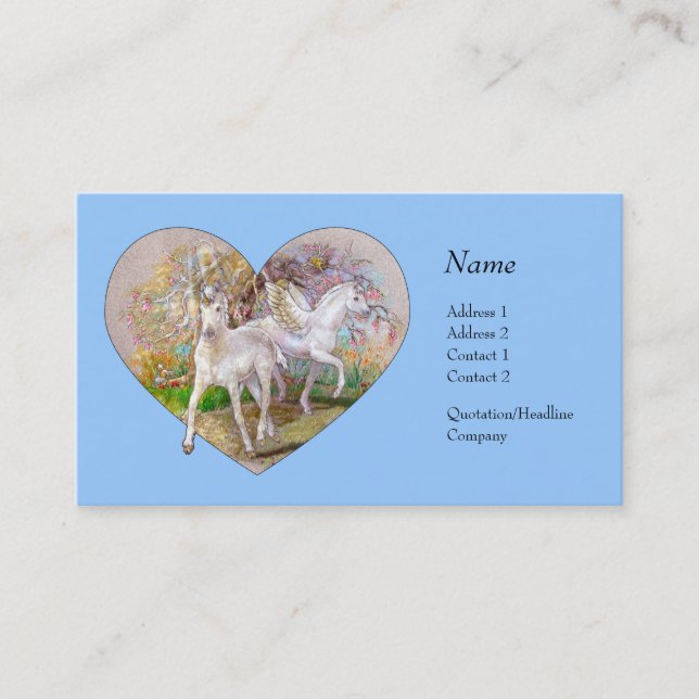 Visitenkarte - Unicorn-Pegasus-Herz (Vorderseite)