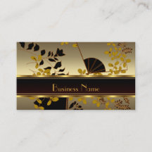 Visitenkarte Vintag Floral Gold Black