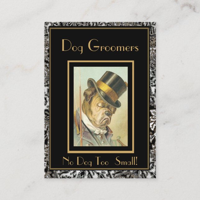 Visitenkarte Vintag Hunde Großomere 2 Rahmen (Vorderseite)