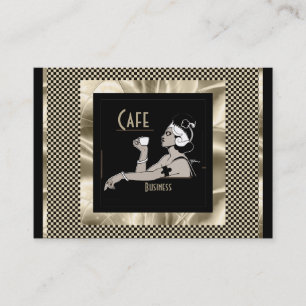 Visitenkarte Vintage Art Deco Café Geschäft
