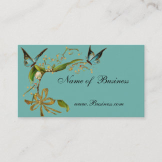 Visitenkarte Vintage Schmetterlinge Aquamarin