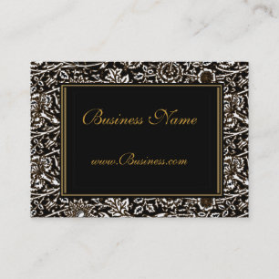 Visitenkarte Vintage Verzierte Rahmen Schwarz Gold