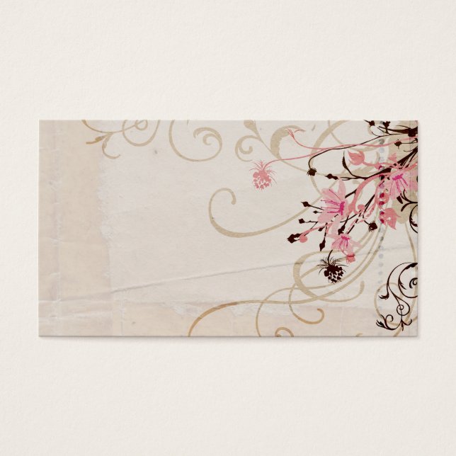 Visitenkarte Vintager Blume (Vorderseite)