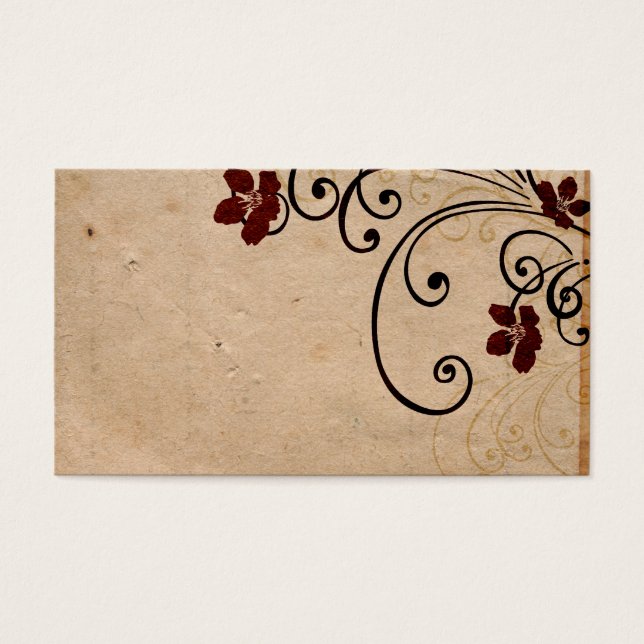 Visitenkarte Vintager Blume (Vorderseite)