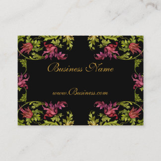 Visitenkarte Vintager Blumenrahmen Schwarz Rosa