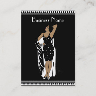 Visitenkarte Vintager Glamour Girl Schwarz-weiß