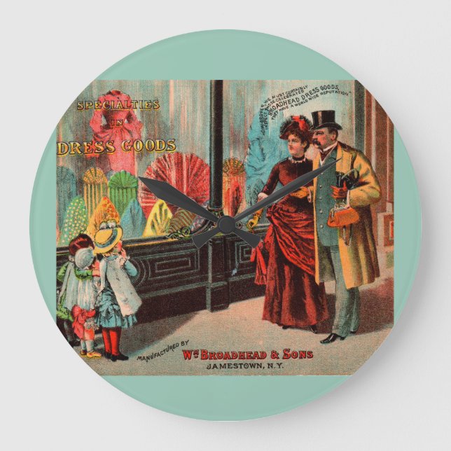 Visitenkarte William Broadhead & Sons Kleidung Große Wanduhr (Vorderseite)