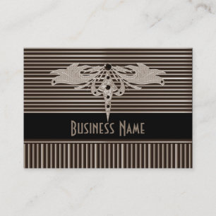 Visitenkarte Zizzago Schwarz Gold Biege Art Deco