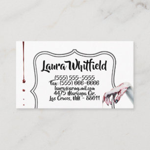 Visitenkarte Zombie Blut tropfen Vampir Gothic