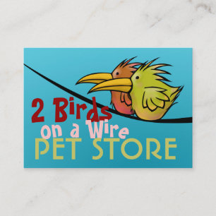 Visitenkarten, 2 Vögel auf einer Draht Pet Store D Visitenkarte