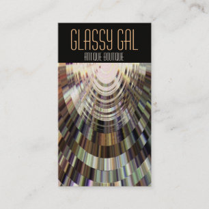 Visitenkarten Abstrakte Glasige Gal DiscoBall Brau Visitenkarte