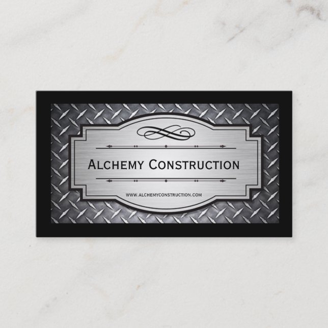 Visitenkarten aus gebürstetem Metall und Diamantgr Visitenkarte (Vorderseite)