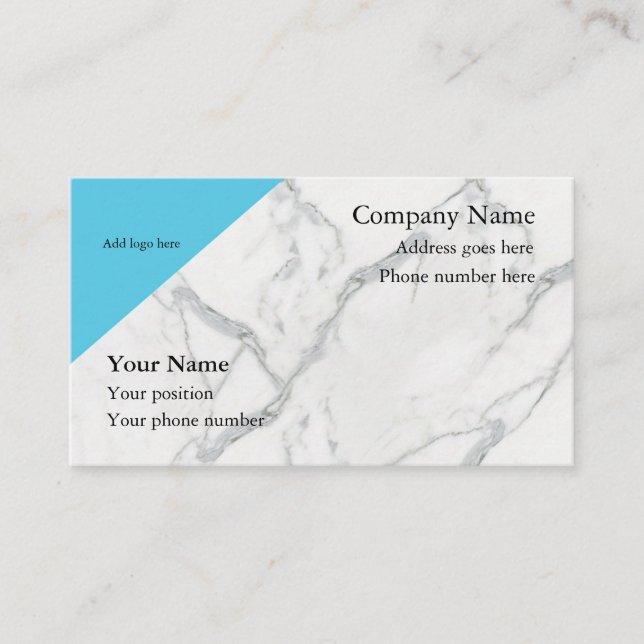 Visitenkarten aus Marmor sauber aussehen Visitenkarte (Vorderseite)
