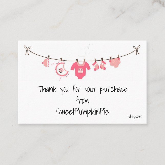 Visitenkarten - Baby Girls Clothes Waschleine Visitenkarte (Vorderseite)