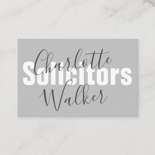 Visitenkarten - Berufliches Grau anpassen Visitenkarte (Vorderseite)