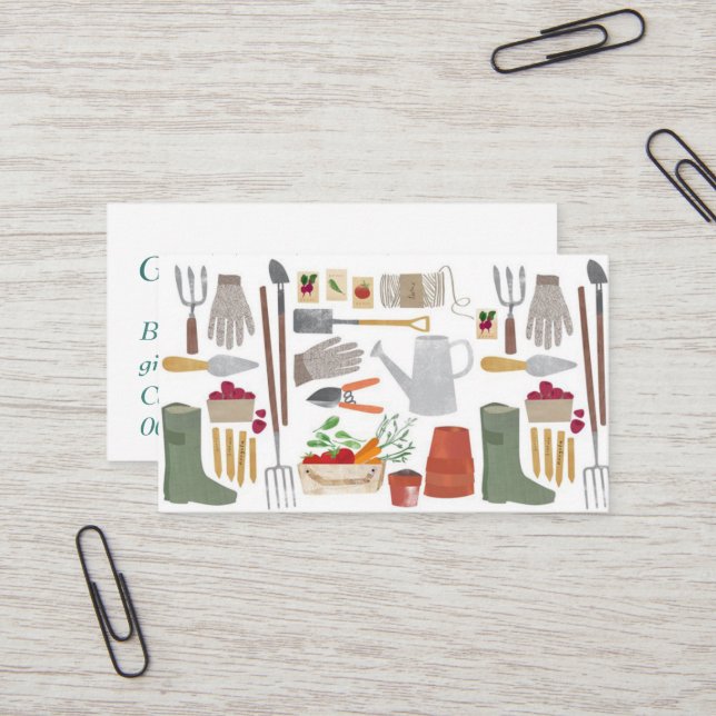 Visitenkarten - Design für Gartenwerkzeuge Visitenkarte (Vorderseite/Rückseite Beispiel)