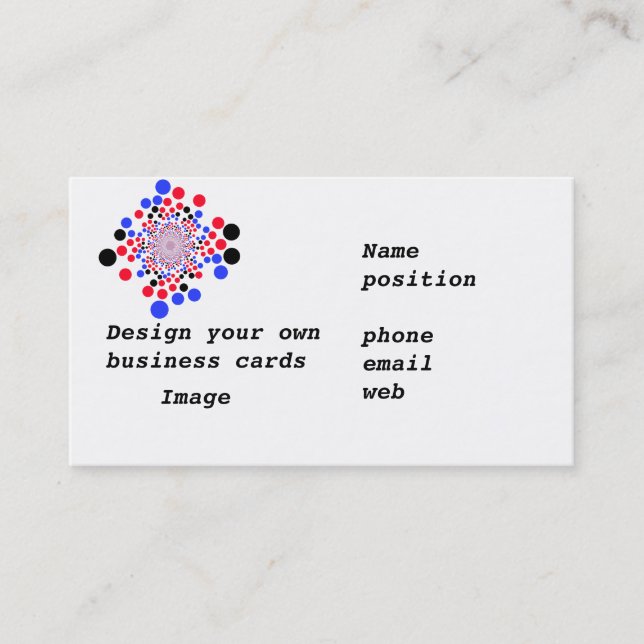 Visitenkarten entwerfen Ihre Selbst Visitenkarte (Vorderseite)