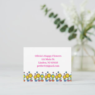 Visitenkarten, Florist Happy Sunflowers Visitenkarte