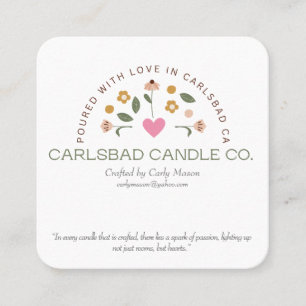 Visitenkarten für Carlsbad Candle Co. Quadratische Visitenkarte