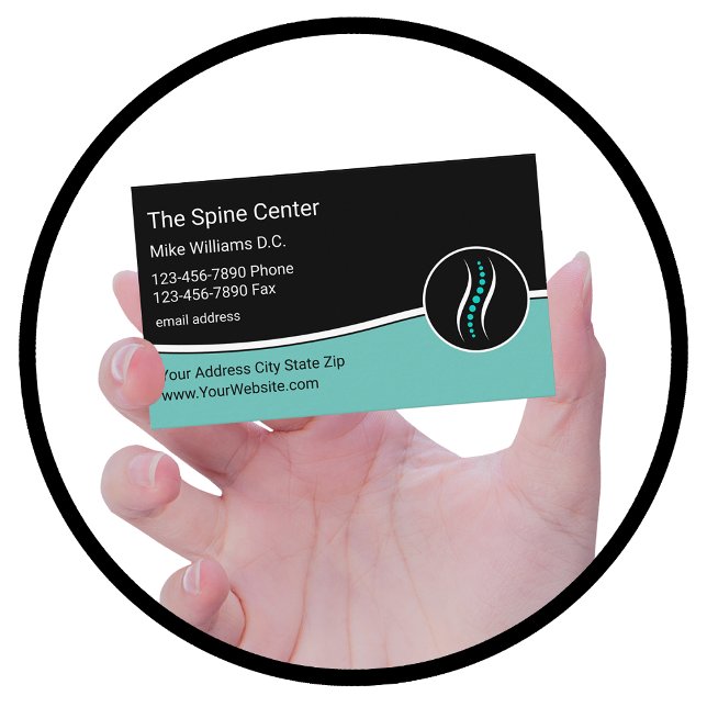Visitenkarten für Chiropraktoren mit Spine-Logo Visitenkarte (Von Creator hochgeladen)