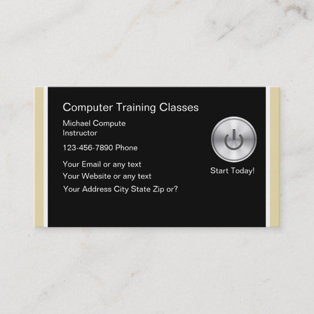 Visitenkarten für Computertraining Visitenkarte (Vorderseite)