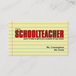 Visitenkarten für den Schullehrer humorvoll Visitenkarte