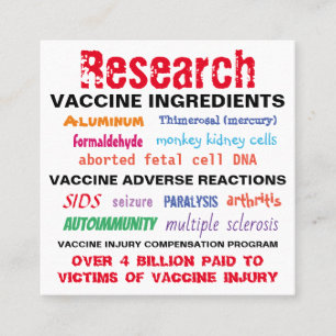 Visitenkarten für Forschungsvakzine / Aushängeschi Quadratische Visitenkarte