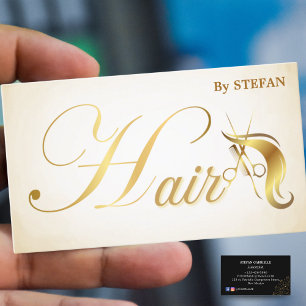 Visitenkarten für Hairstylisten - Schwarzes Gold S Visitenkarte