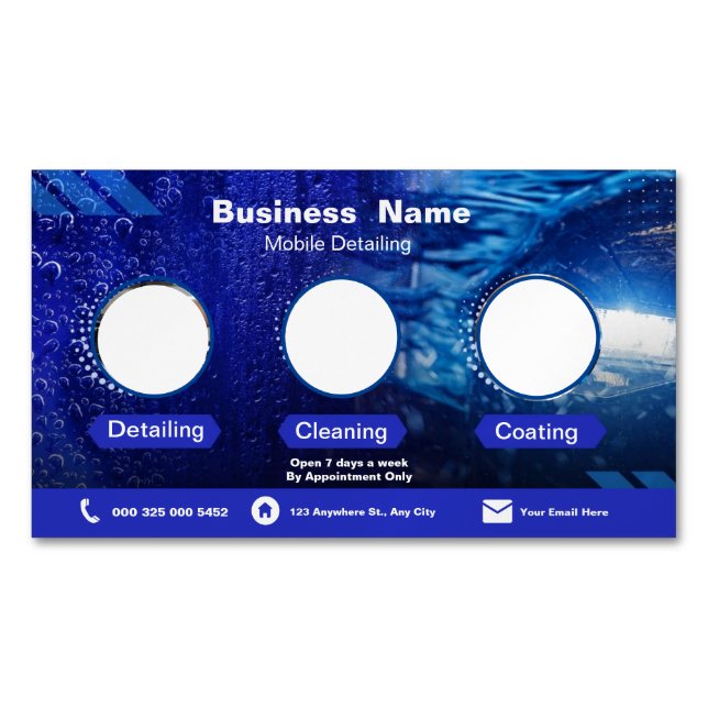 Visitenkarten für Kraftfahrzeuge im Detail Magnetische Visitenkarte (Vorderseite)