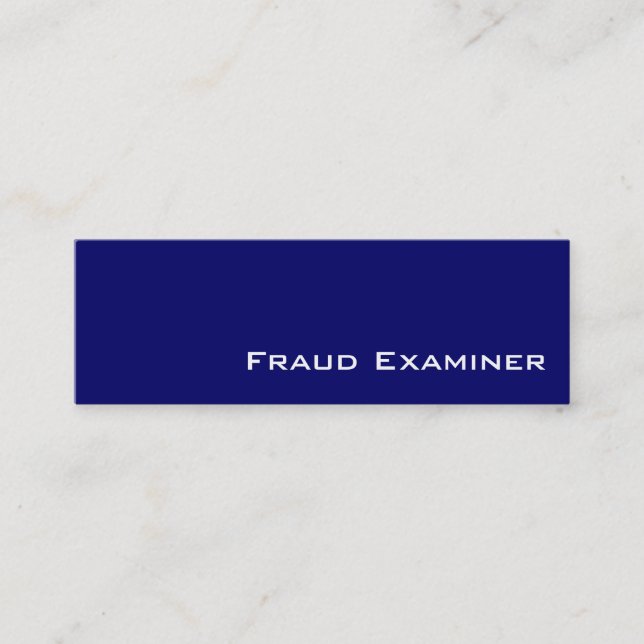 Visitenkarten für Navy White Fraud Examiner Mini Visitenkarte (Vorderseite)