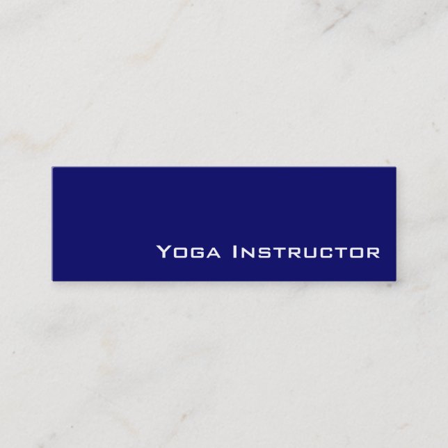 Visitenkarten für Navy White Yoga Instructor Mini Visitenkarte (Vorderseite)