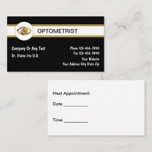 Visitenkarten für Optometristen Terminkarte