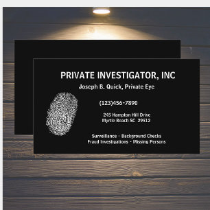 Visitenkarten für Privatdetektive Visitenkarte