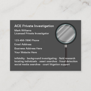 Visitenkarten für professionelle Privatdetektive Visitenkarte