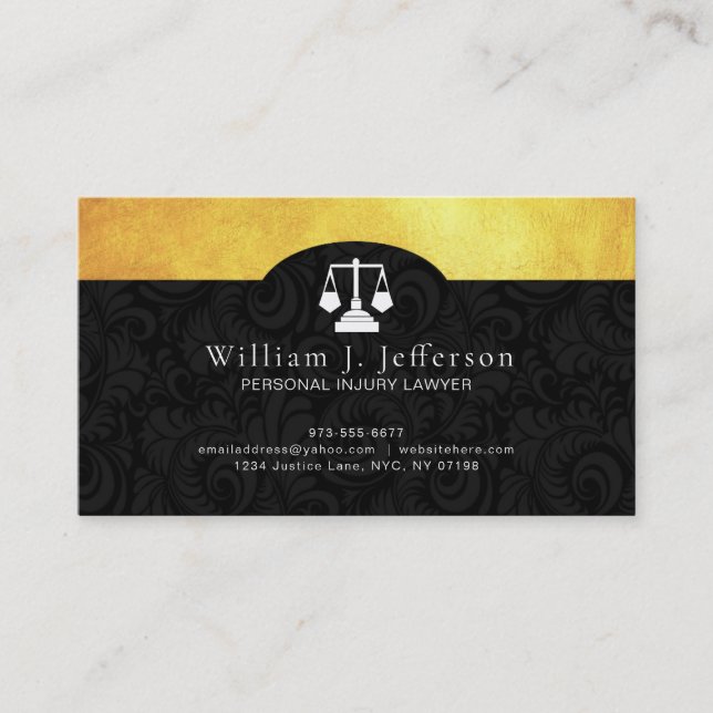 Visitenkarten für Rechtsanwälte mit Personenschäde Visitenkarte (Vorderseite)