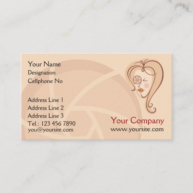 Visitenkarten für weibliche Fotografen Visitenkarte (Vorderseite)