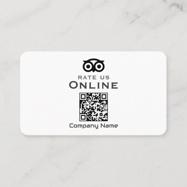 Visitenkarten Geschäft Bewertungs-QR-Display Visitenkarte (Vorderseite)