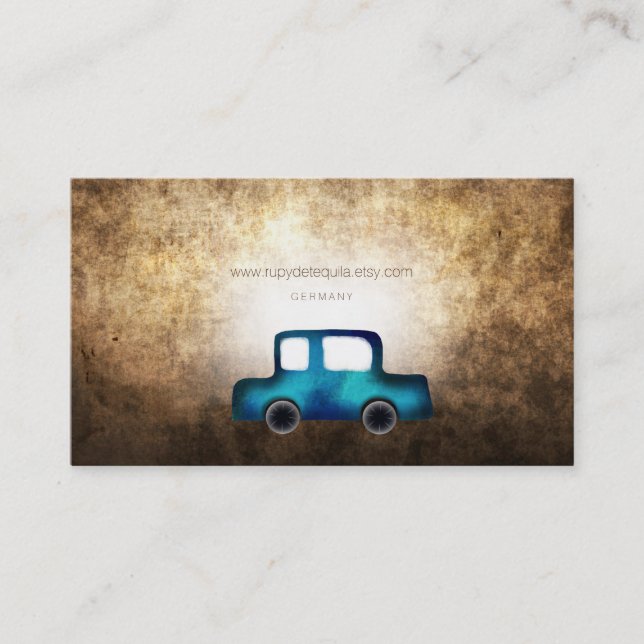 Visitenkarten Grunge Blue Auto Visitenkarte (Vorderseite)