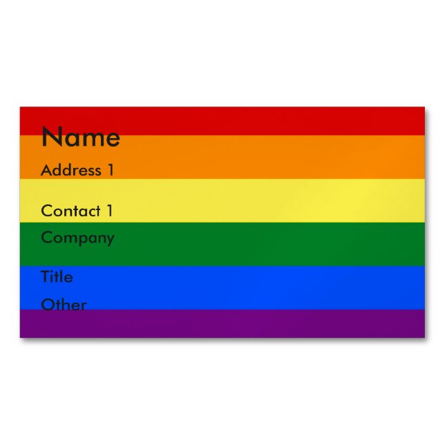 Visitenkarten-Magnet mit dem Flag "Stolz" für LGBT Magnetische Visitenkarte (Vorderseite)