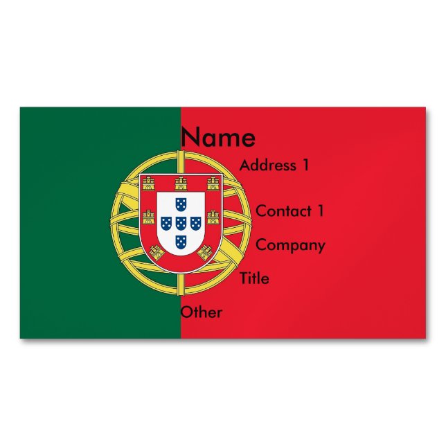 Visitenkarten-Magnet mit der Flagge Portugals Magnetische Visitenkarte (Vorderseite)