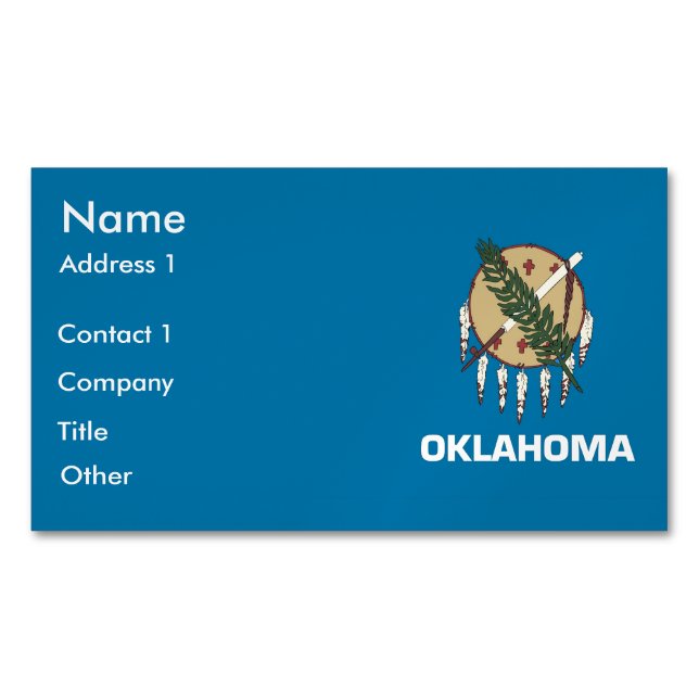 Visitenkarten-Magnet mit der Flagge von Oklahoma Magnetische Visitenkarte (Vorderseite)