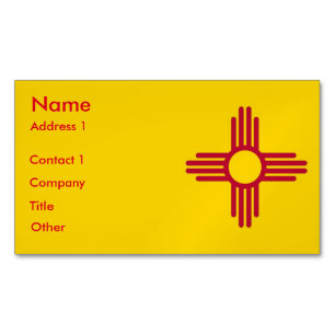 Visitenkarten-Magnet mit Fahne in New Mexico Magnetische Visitenkarte