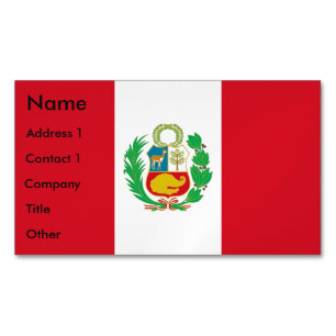 Visitenkarten-Magnet mit Flag von Peru Magnetische Visitenkarte