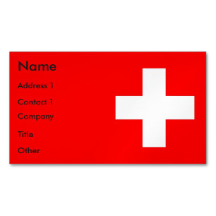 Visitenkarten-Magnet mit Flagge der Schweiz Magnetische Visitenkarte